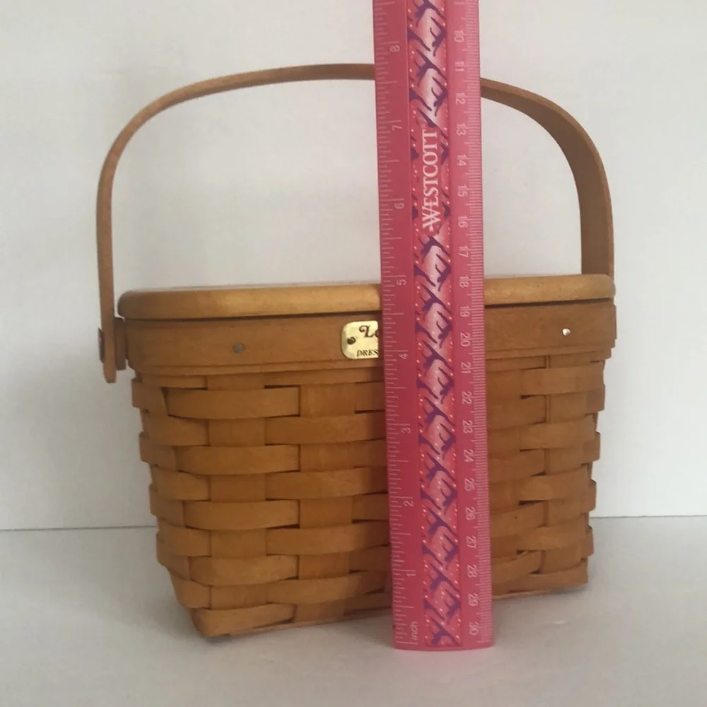 Longaberger 1996 Edition Dresden Tour Basket With Plastic Insert And Wood Lid